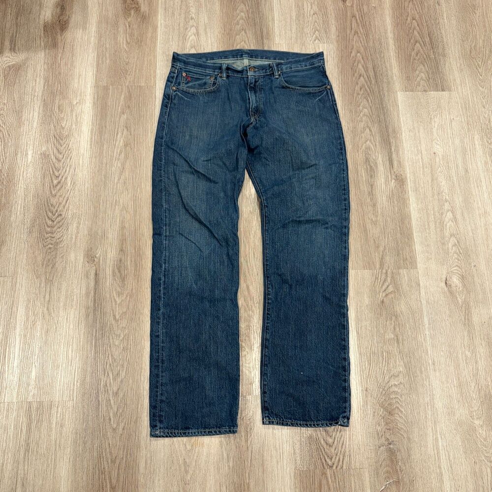 Polo Ralph Lauren Classic 867 Mens Straight Denim Blue Jeans 36x34 Designer - Picture 4 of 7